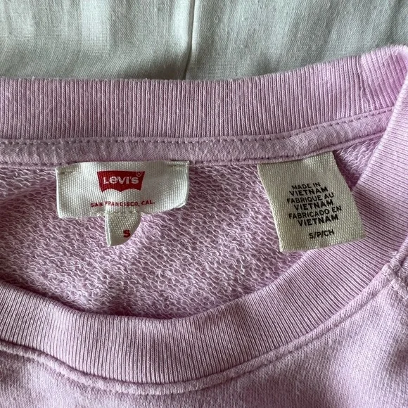Levi’s: Logo Semi Crop Baby Pink Sweatshirt: Size Small - Picture 5 of 7